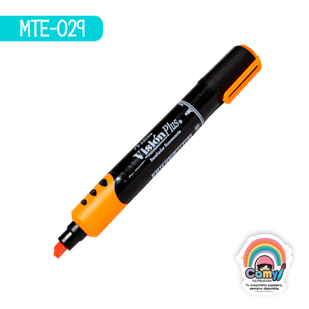 MTE-029 MARCATEXTOS VISION PLUS AZOR C/12 NARANJA