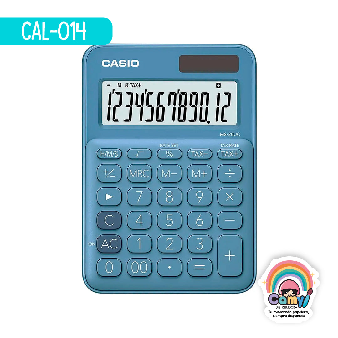 CAL-014 CASIO CALCULADORA DE ESCRITORIO 12 DIG AZUL PASTEL