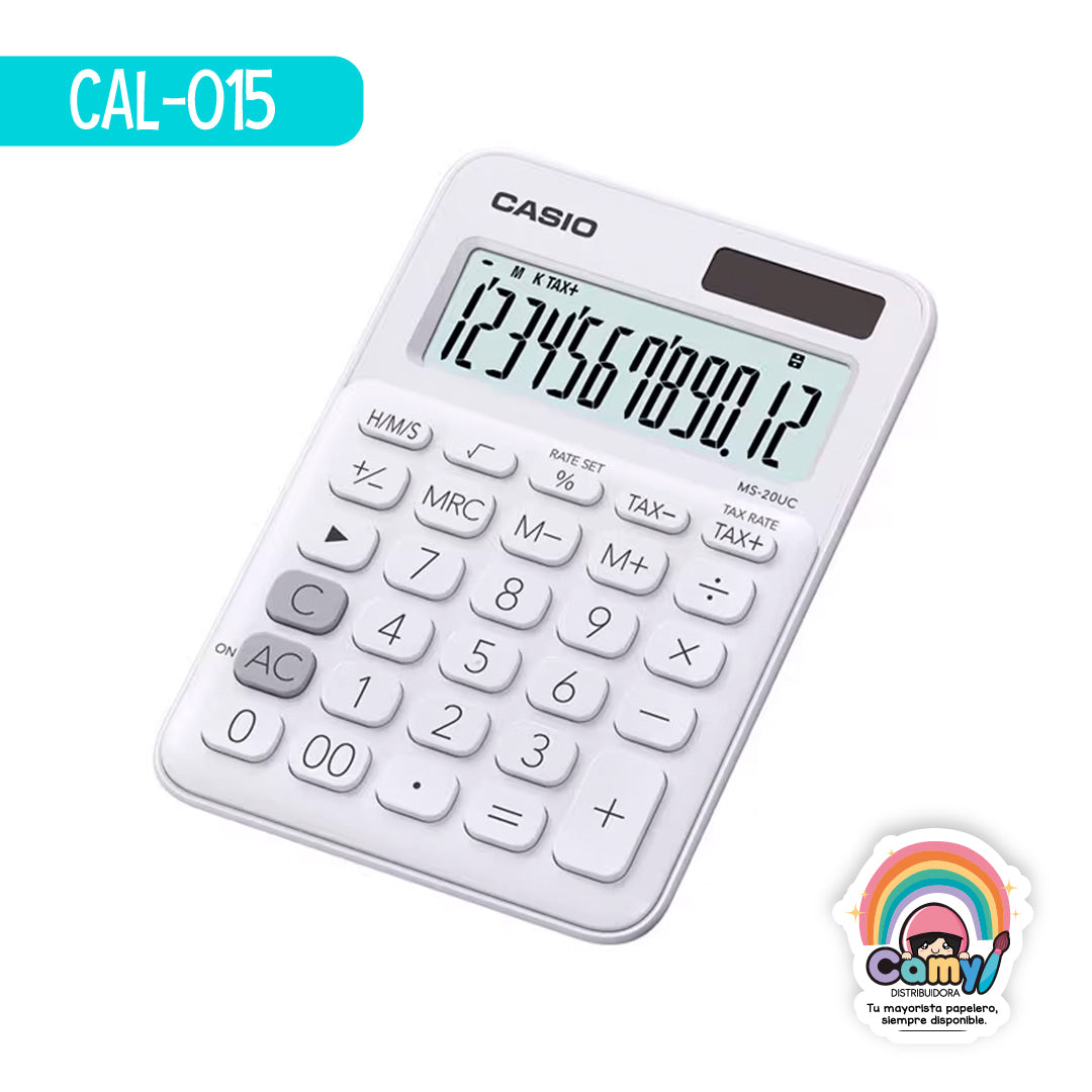 CAL-015 CASIO CALCULADORA DE ESCRITORIO 12 DIG BLANCO