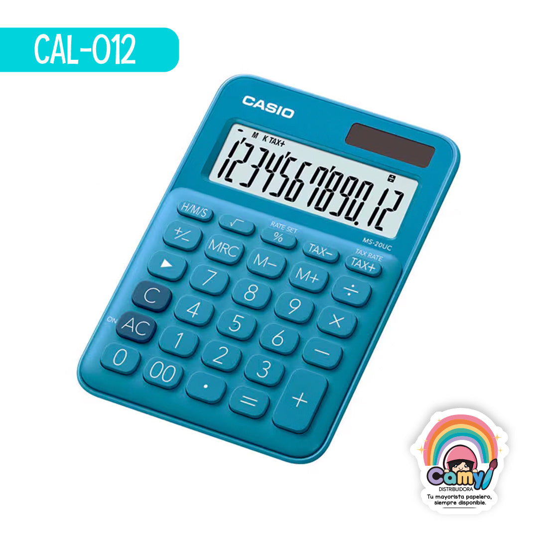 CAL-012 CASIO CALCULADORA DE ESCRITORIO 12 DIG AZUL