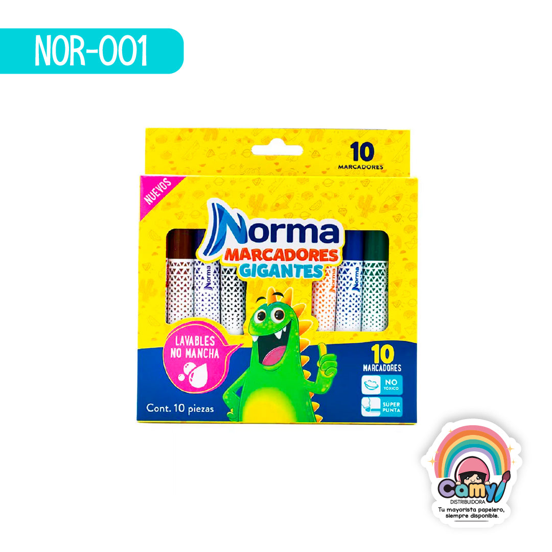 NOR-001 MARCADORES GIGANTES X 10U NORMA