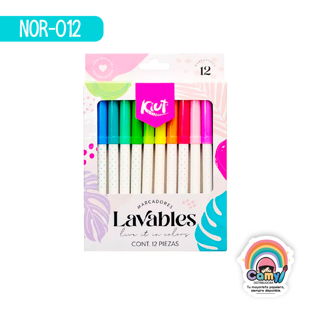 NOR-012 MARCADORES LAVABLES KIUT X 12