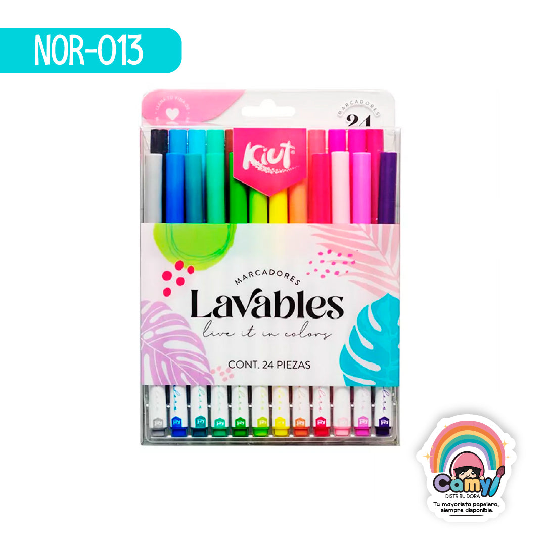 NOR-013 MARCADORES LAVABLES KIUT X 24