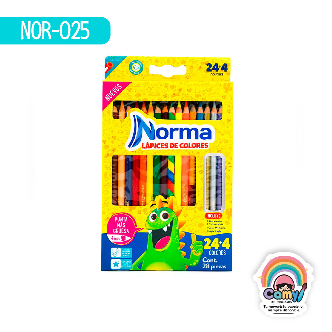 NOR-025 LAPICES DE COLORES NORMA 24 + 4L