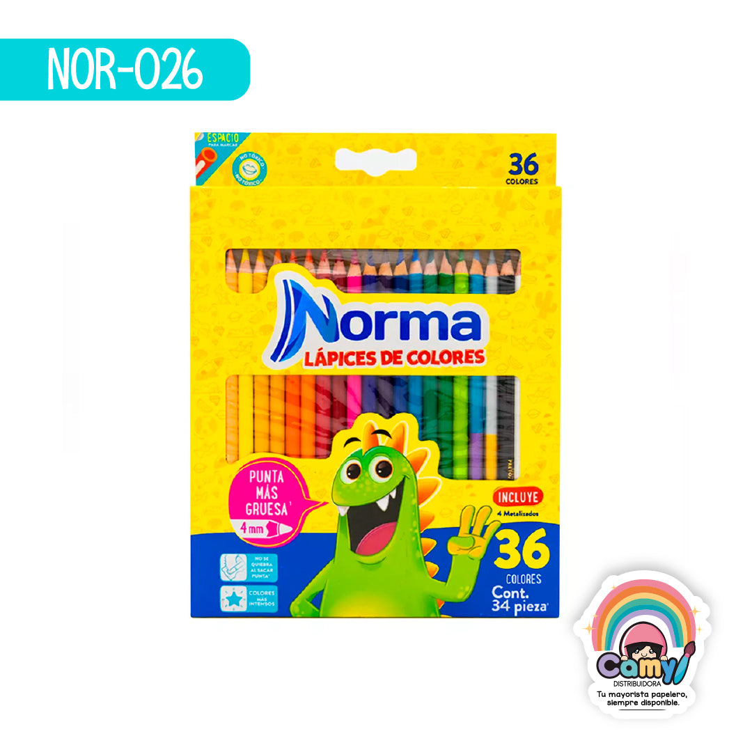 NOR-026 LAPICES DE COLORES NORMA X 36