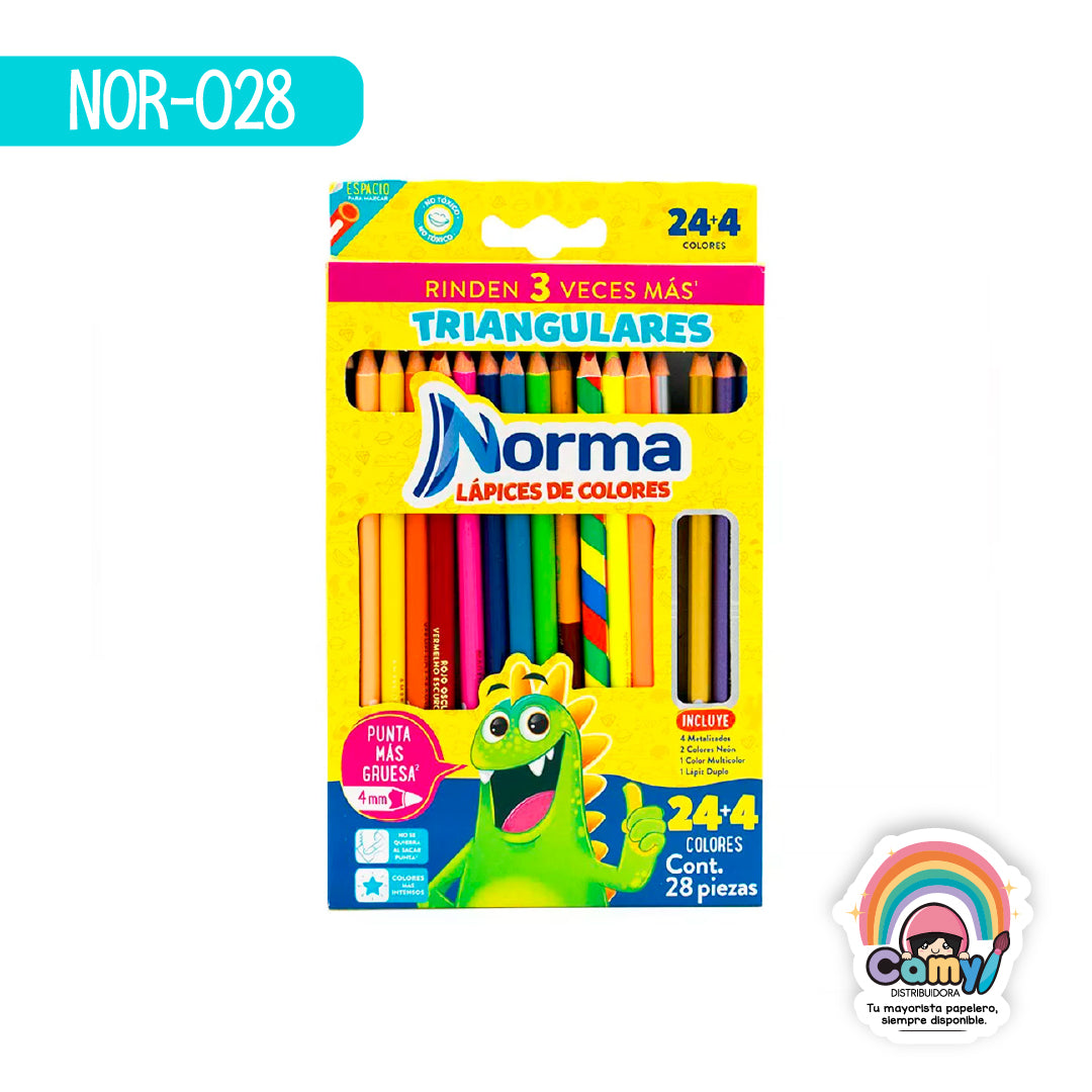 NOR-028 COLORES NORMA X 28 TRIÁNGULARES