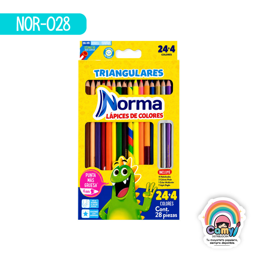 NOR-028 COLORES NORMA X 28 TRIÁNGULARES