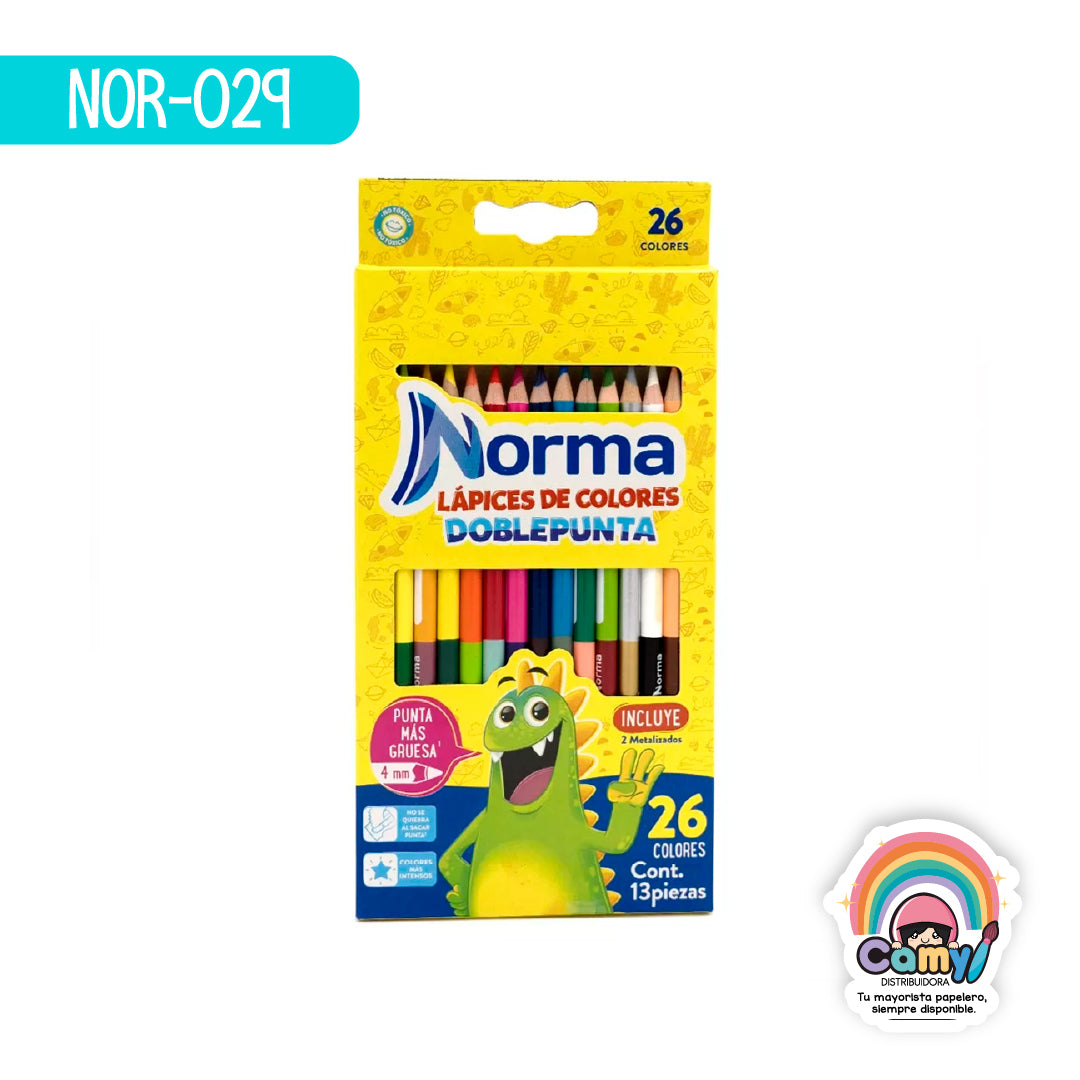 NOR-029 COLORES NORMA DOBLE PUNTA X 12