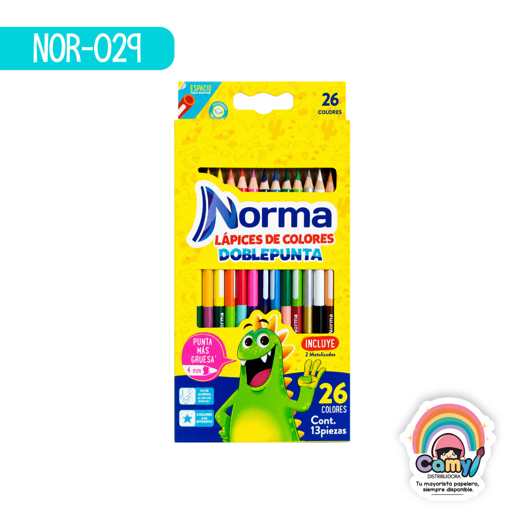 NOR-029 COLORES NORMA DOBLE PUNTA X 12