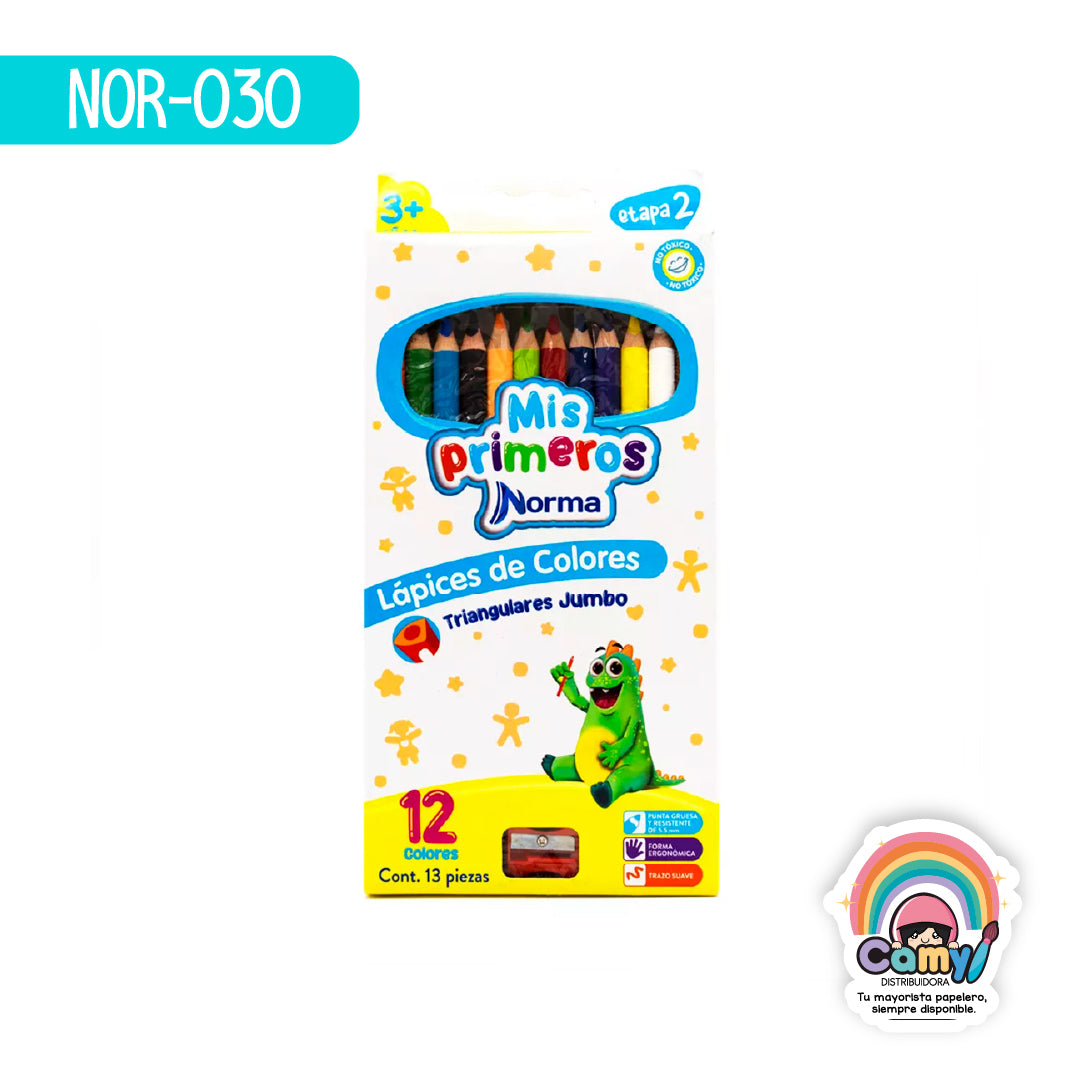 NOR-030 LAPICES COLORES TRIANGULAR GIG NORMA 12