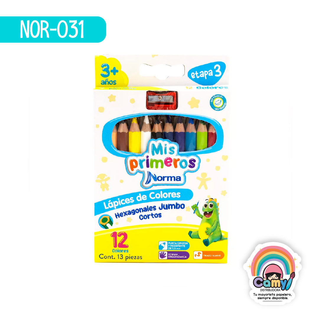 NOR-031 LAPICES COLORES NORMA HEXAGONAL X 12