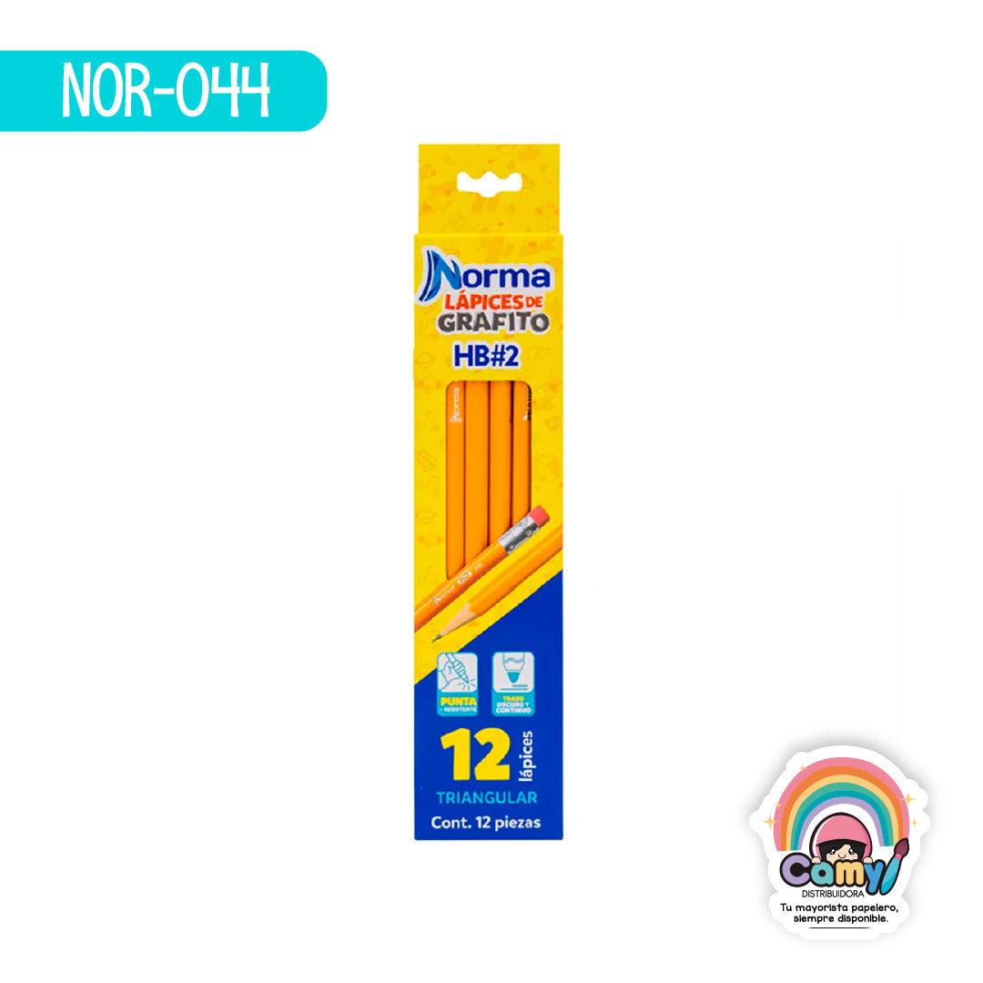 NOR-044 LAPIZ  GRAFITO TRIANGULAR X 12 NORMA