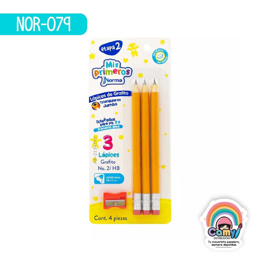 NOR-079 LAPIZ DE GRAFITO TRIANGULAR GIGANTE 3U NORMA