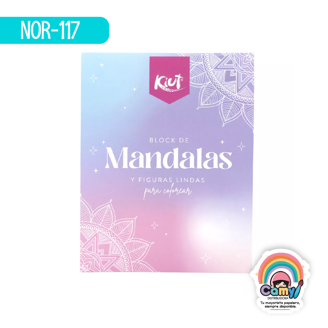 NOR-117 BLOCK DE MANDALAS Y FIGURAS PARA COLOREAR 40H KIUT
