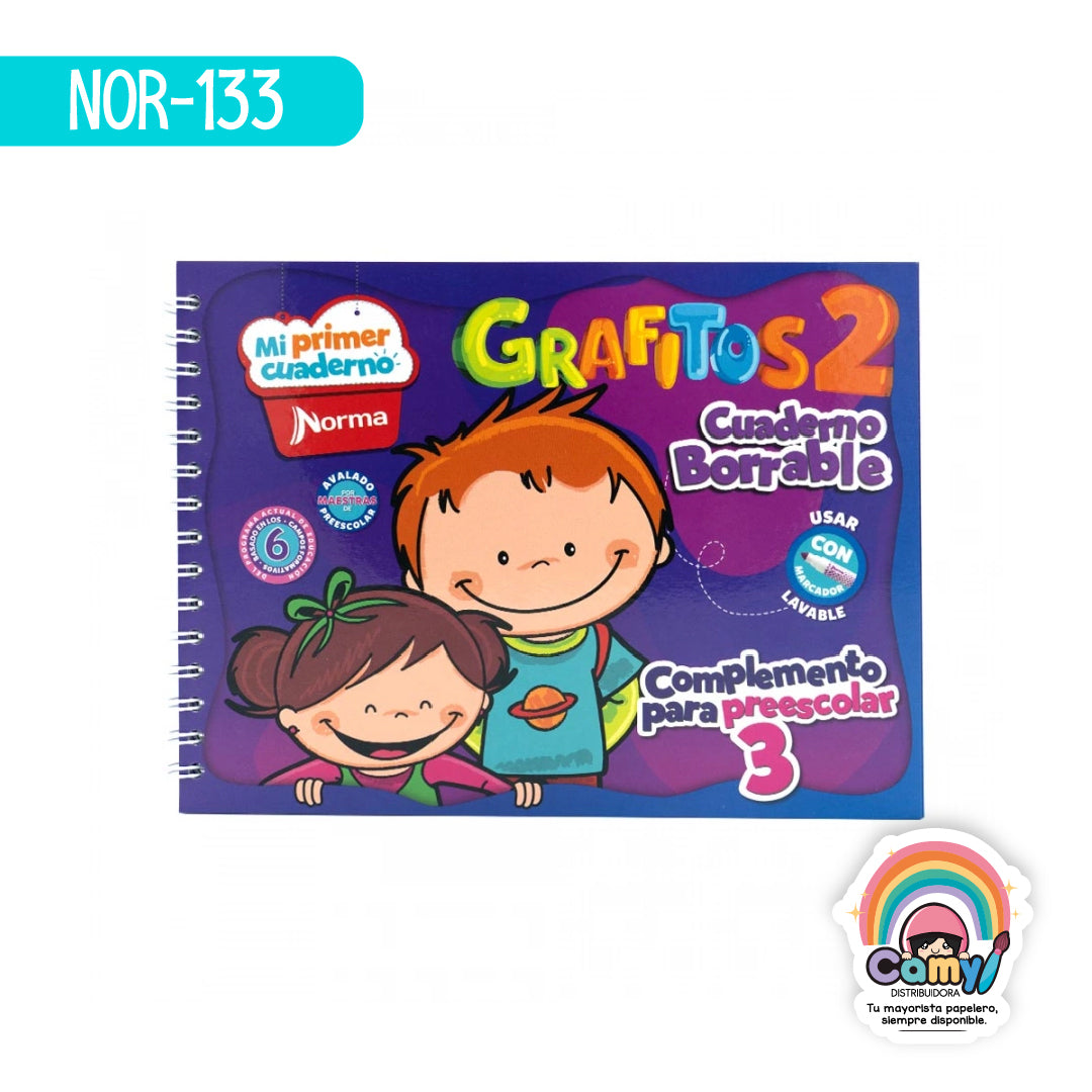 NOR-133 CUADERNILLO BORRABLE GRAFITOS 2 CON 8 HOJAS, 1 INS NORMA