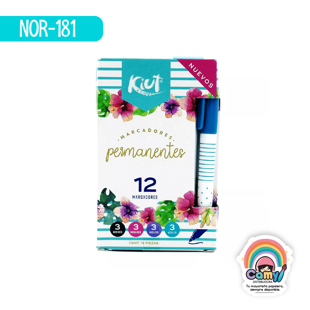 NOR-181 MARC PERMANENTE PUNTA FINA KIUT SURTIDO CAJA X 12