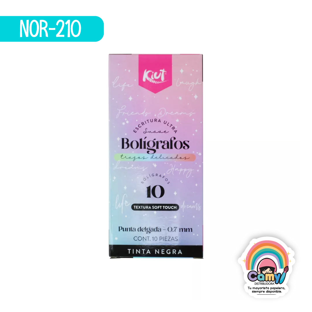 NOR-210 BOLIGRAFO KIUT CAJA X 10 UND NEGRO