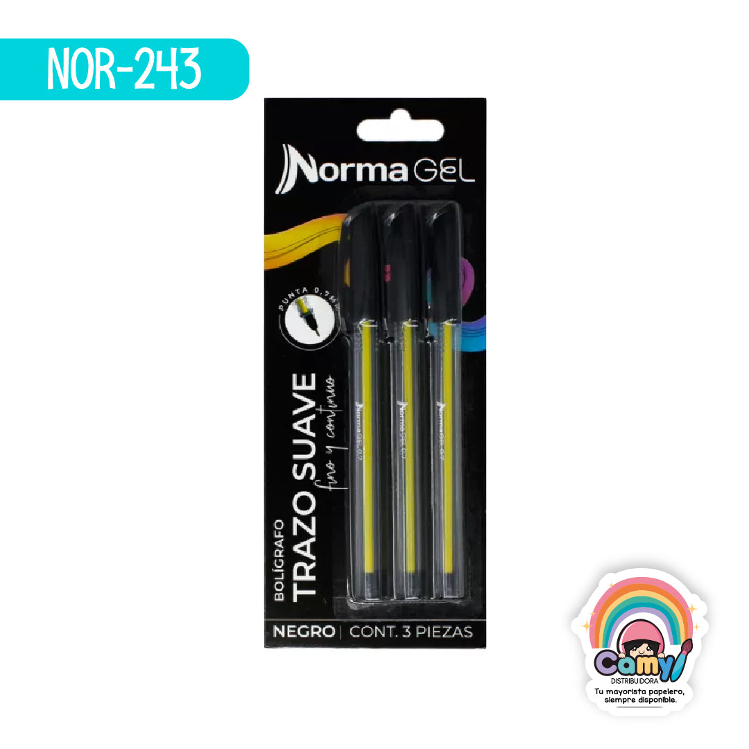 NOR-243 BOLIGRAFO NORMA BLISTER C/ 3 NEGRO