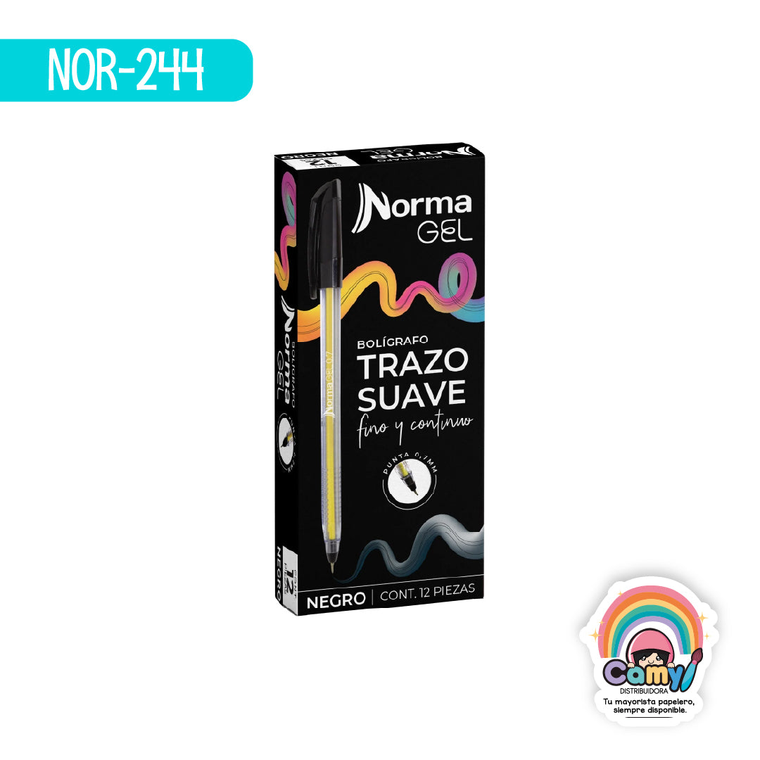 NOR-244 BOLIGRAFO NORMA GEL NEGRO C/12