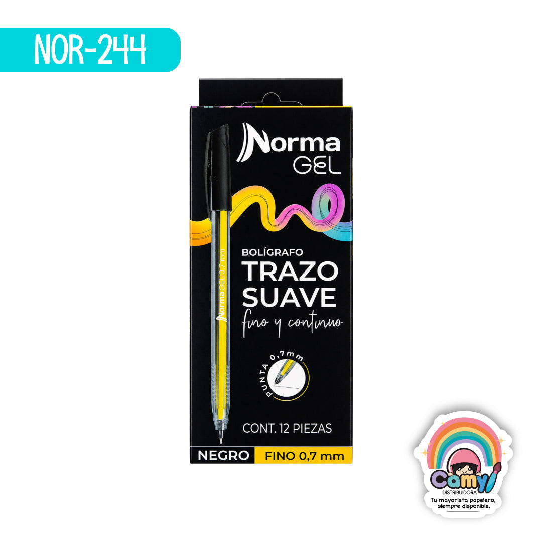 NOR-244 BOLIGRAFO NORMA GEL NEGRO C/12