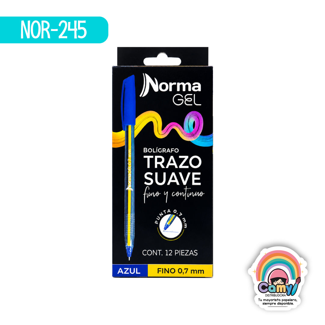 NOR-245 BOLIGRAFO NORMA GEL AZUL C/12