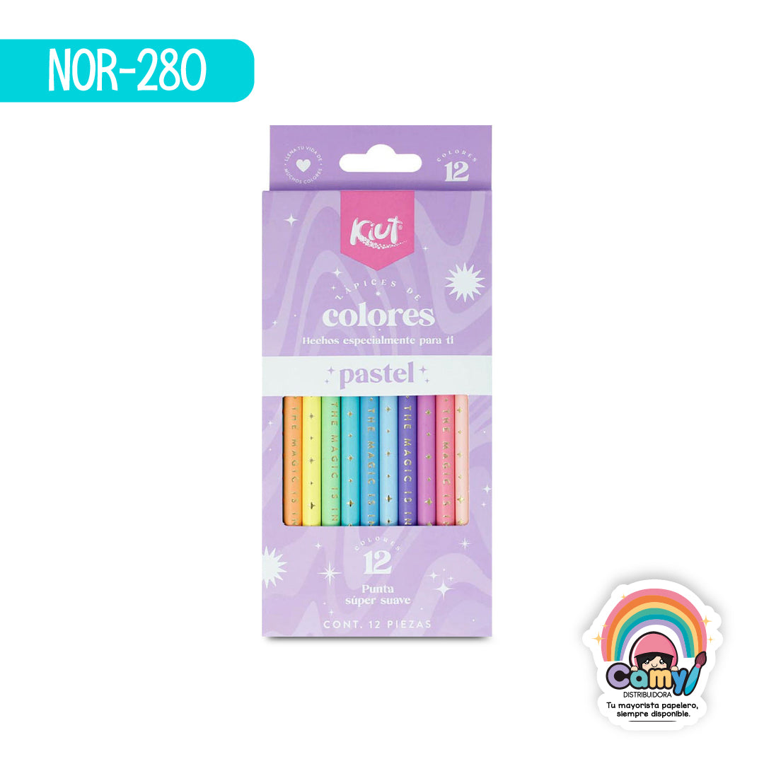 NOR-280 COLORES KIUT PASTEL X 12
