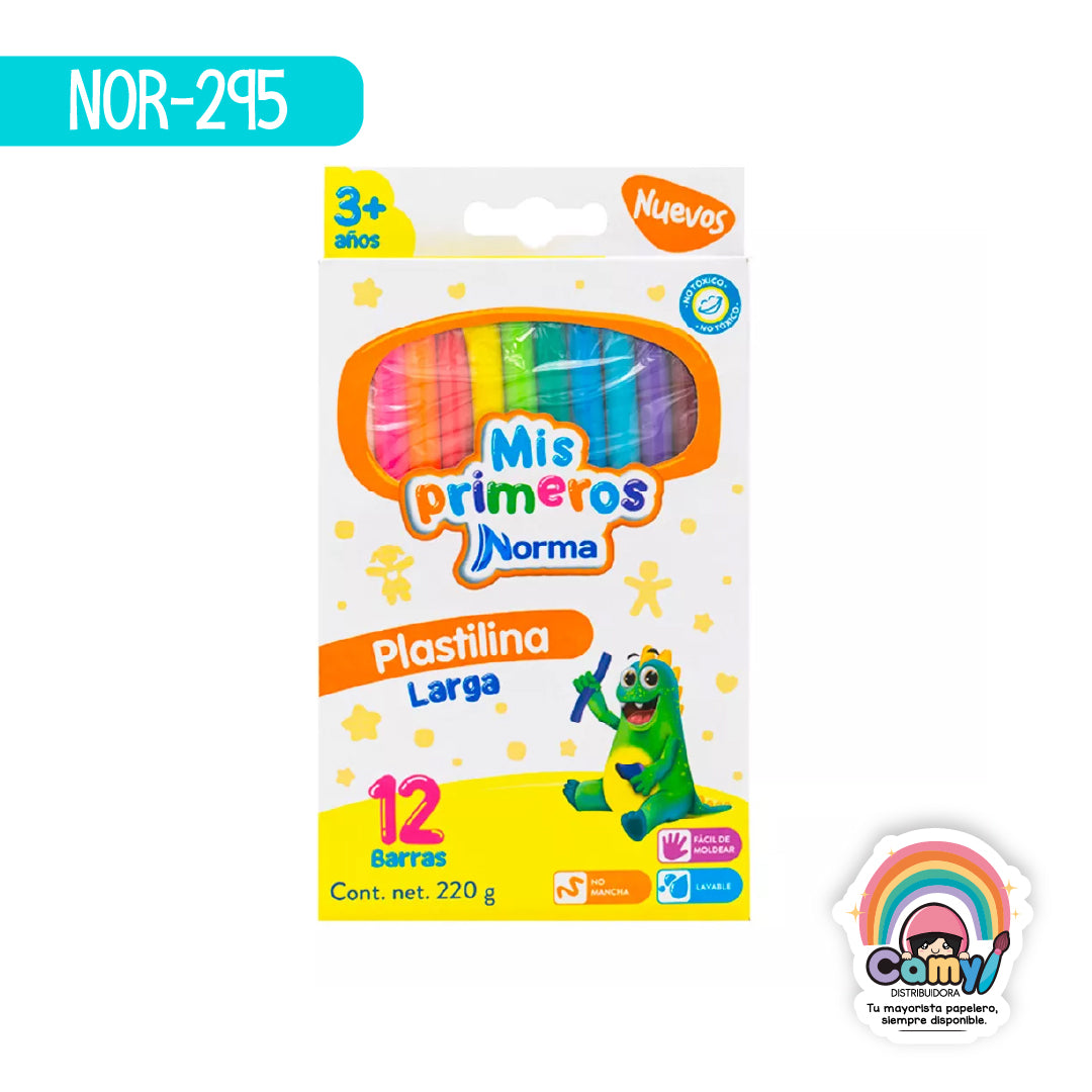 NOR-295 PLASTILINA NORMA X 12 LARGA 220GR