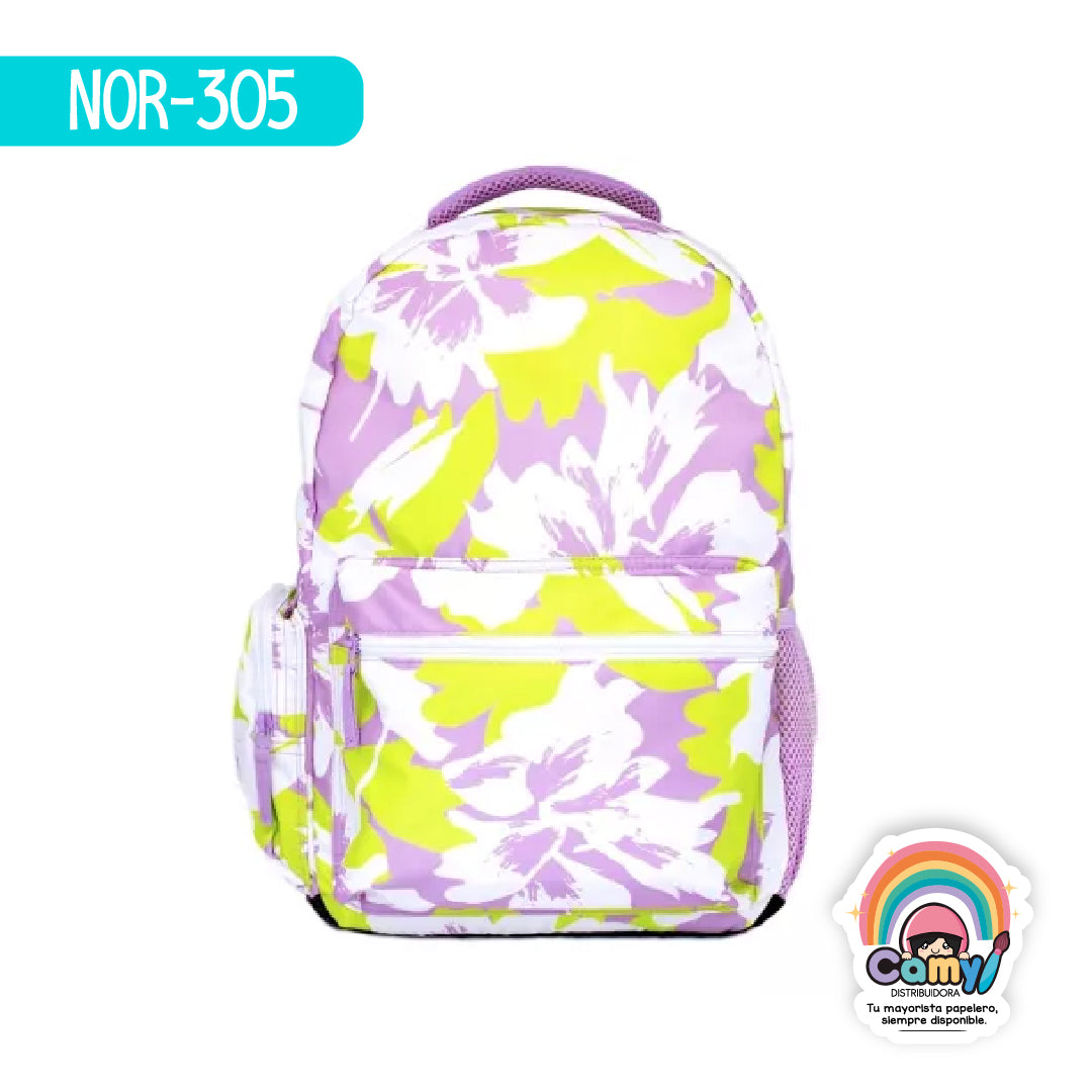 NOR-305 MOCHILA NORMA FOLK FLORAL