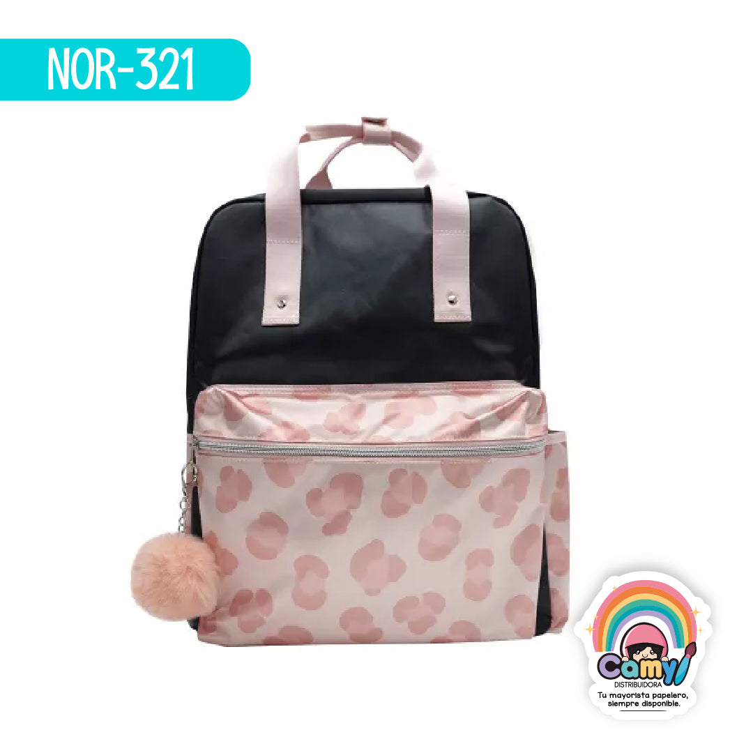 NOR-321 MOCHILA NORMA PINK ANIMAL