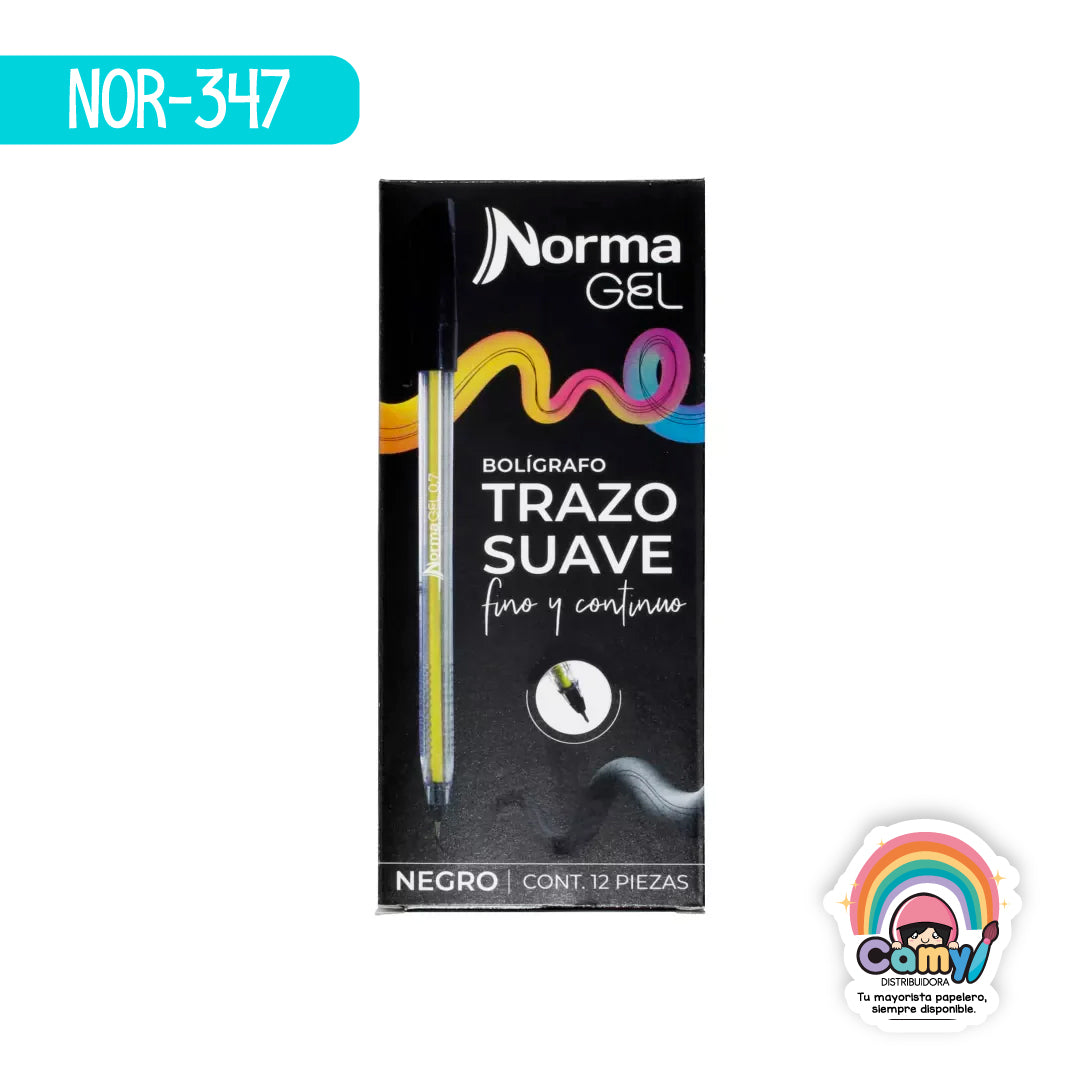 NOR-347 BOLIGRAFO TINTA NEGRA  NORMA P/MEDIO C/12