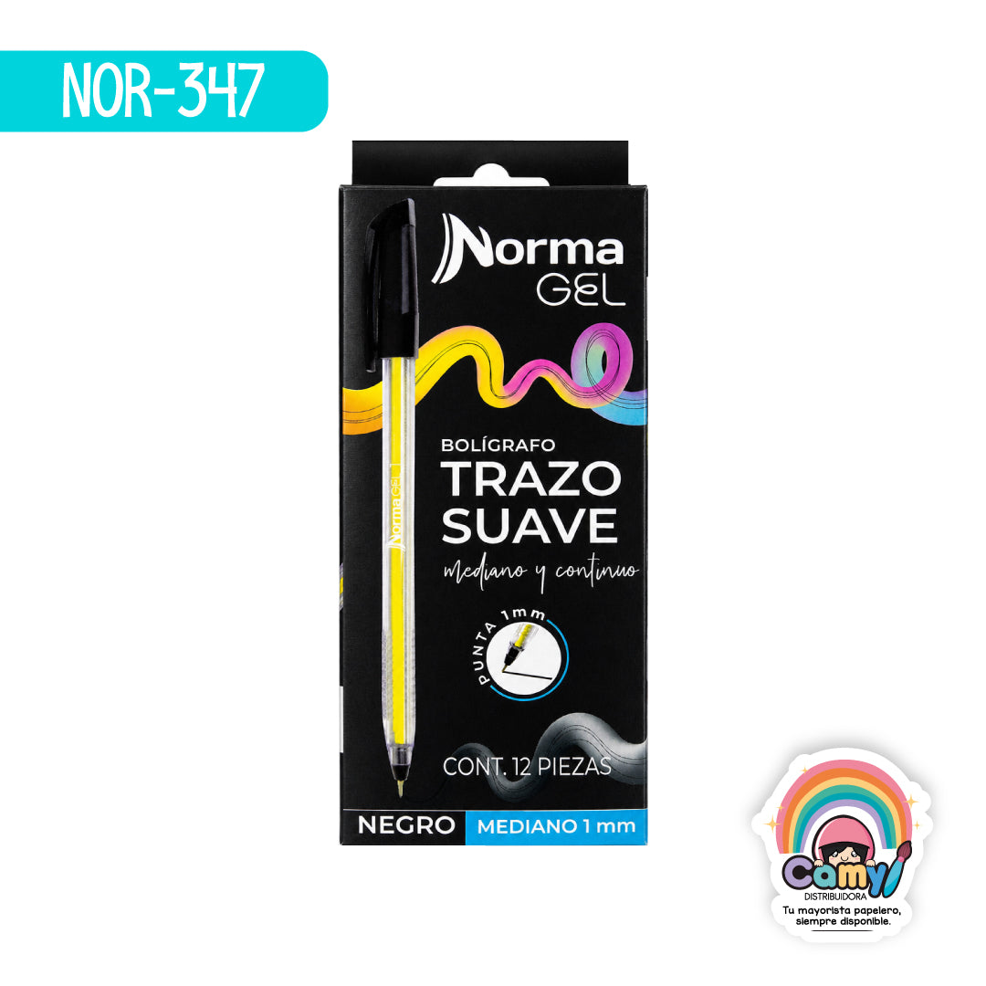 NOR-347 BOLIGRAFO TINTA NEGRA  NORMA P/MEDIO C/12