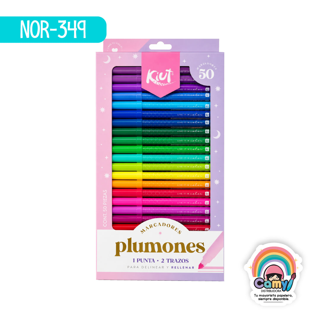NOR-349 PLUMONES LAVABLES KIUT X50