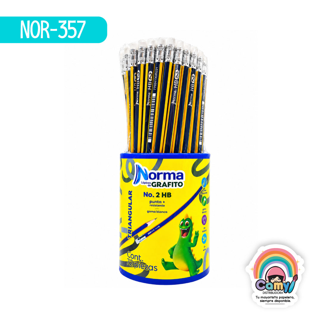 NOR-357 LAPIZ DE GRAFITO TRIANGULAR NORMA C/72