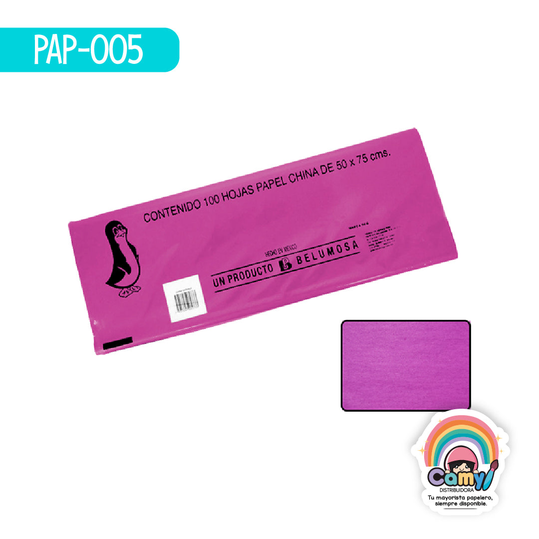 PAP-005 PAPEL CHINA BELUMOSA SOLFERINO C/100