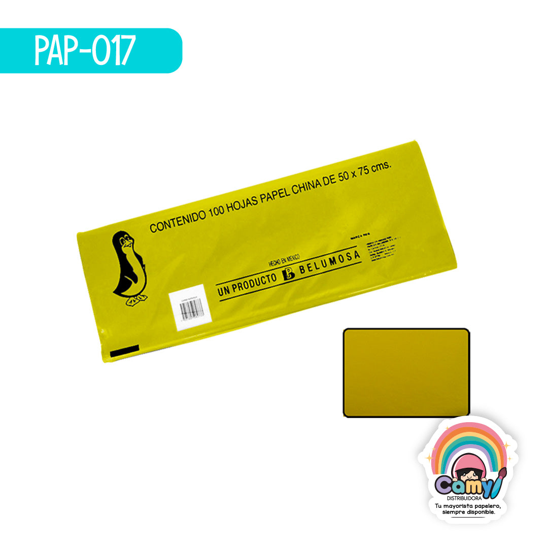 PAP-017 PAPEL CHINA BELUMOSA MANGO C/100