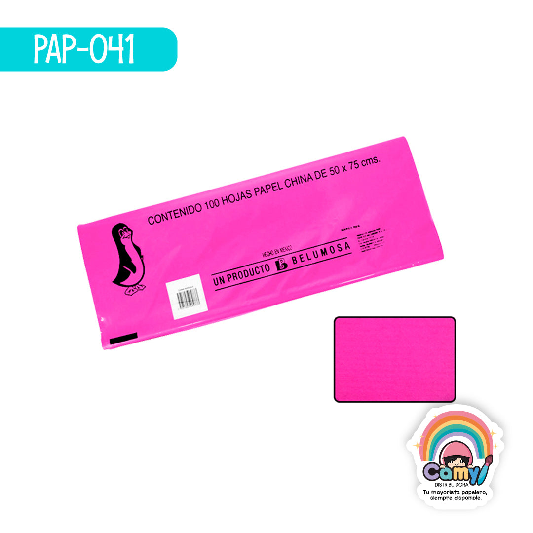 PAP-041 PAPEL CHINA BELUMOSA BUGAMBILIA C/100