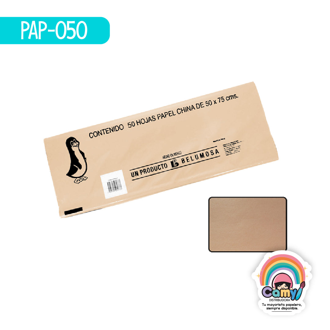 PAP-050 PAPEL CHINA BELUMOSA SALMON C/100