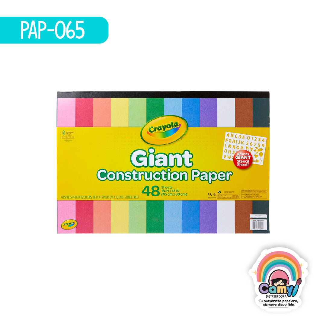 PAP-065 48 HOJAS CONSTRUCCION GIGANTES CRAYOLA