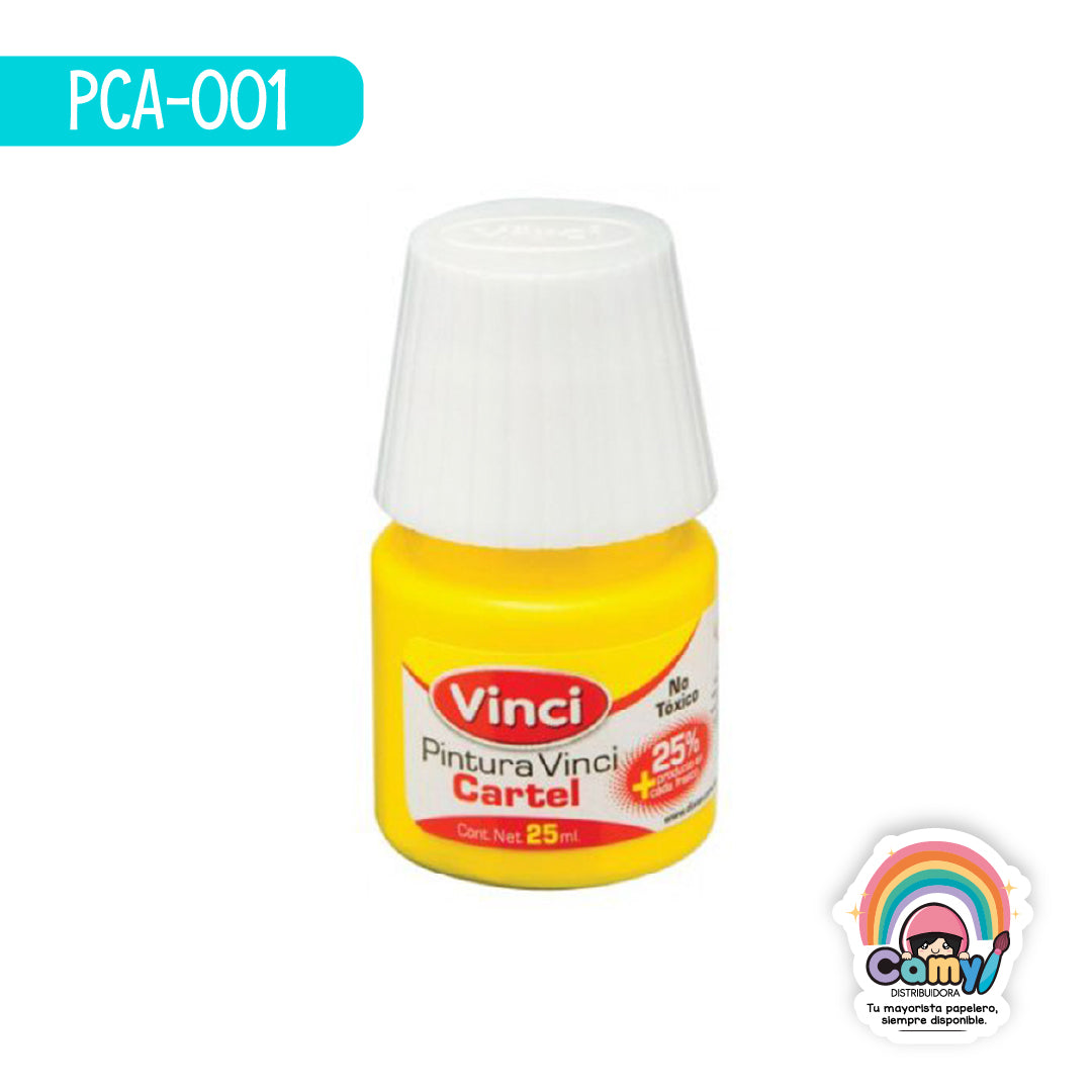 PCA-001PINTURA CARTEL AMARILLO LIMÓN - 50 FRASCO C/25ml. DIXON