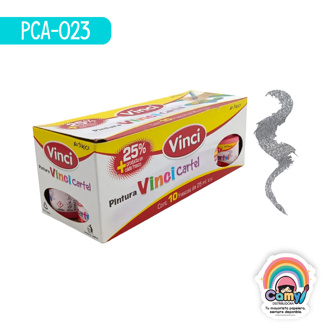 PCA-023 PINTURA CARTEL  PLATA – 70 FRASCO C/25ml. DIXON