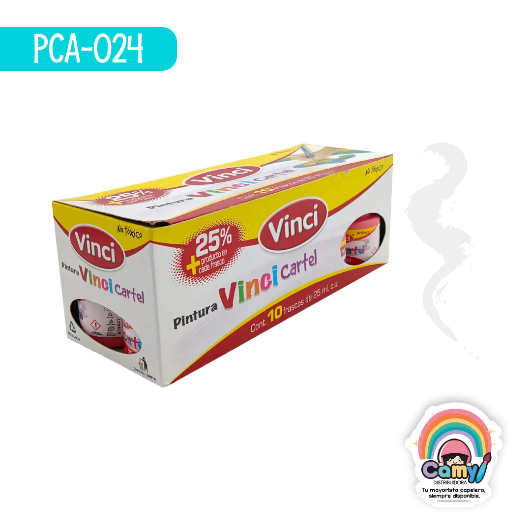 PCA-024 PINTURA CARTEL  BLANCO P/LETREROS – 72 FRASCO C/25. DIXON