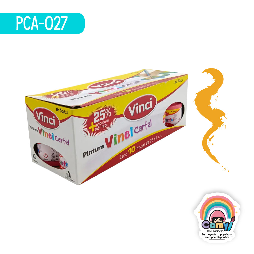 PCA-027 PINTURA CARTEL AMARILLO OBSCURO – 52 FRASCO C/25ml. DIXON