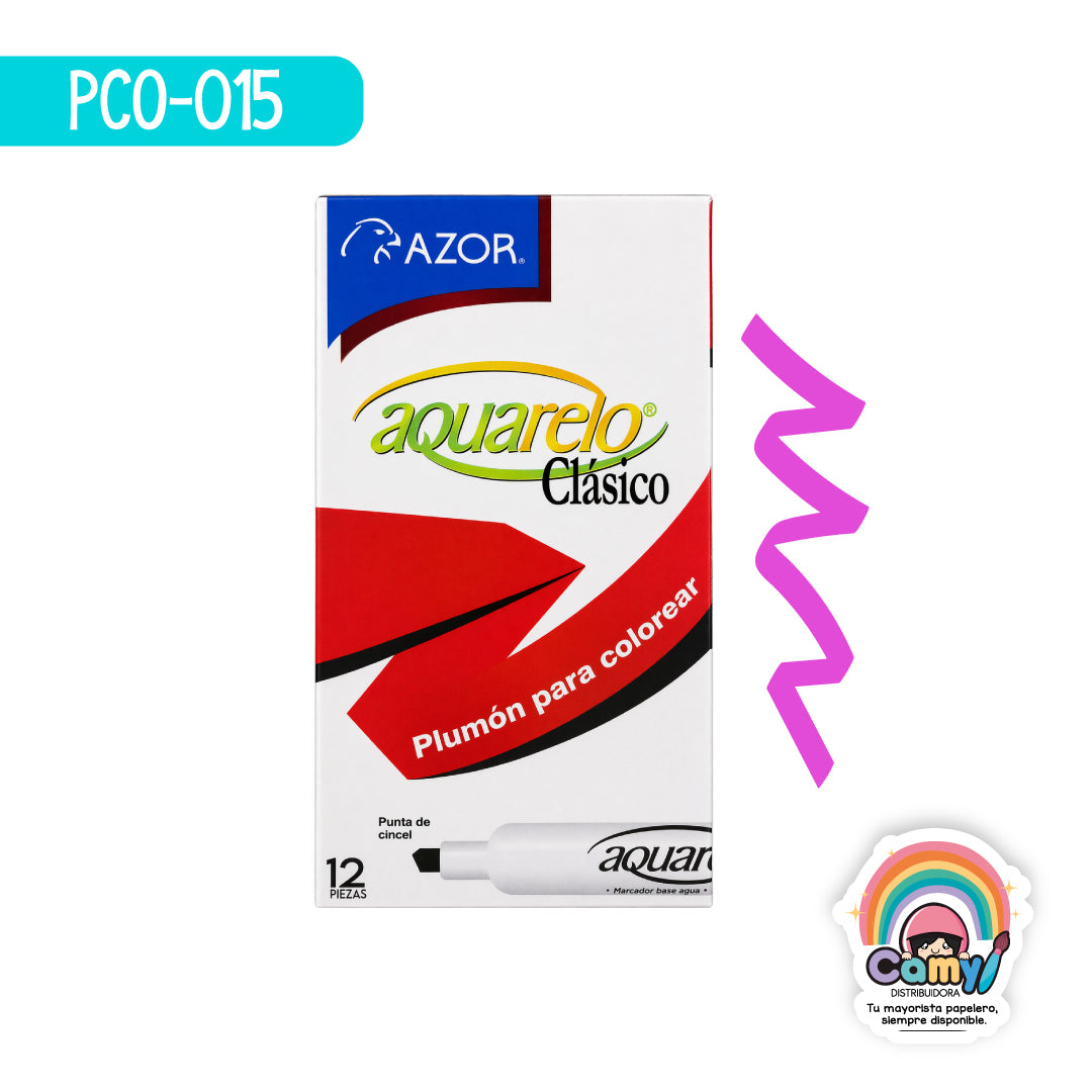 PCO-015 PLUM ACUARELO CLASICO MAGENTA CJ-12 AZOR
