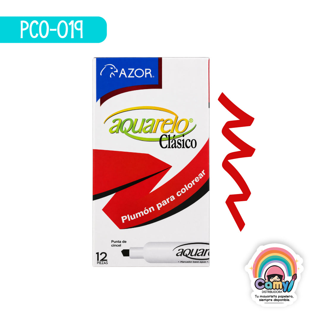 PCO-019 PLUM ACUARELO CLASICO ROJO CJ-12 AZOR
