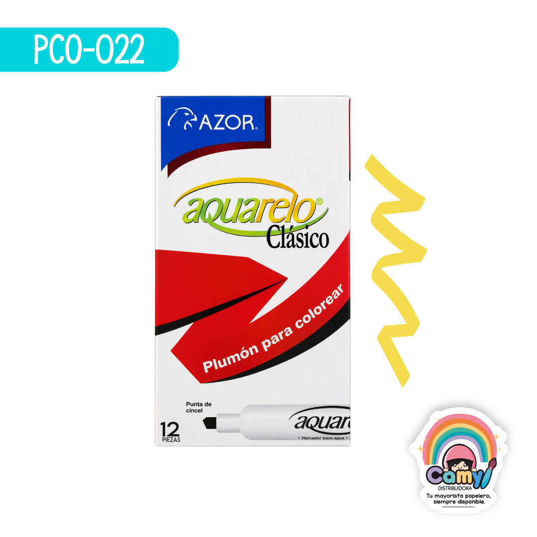 PCO-022 PLUM ACUARELO CLASICO AMARILLO CJ-12