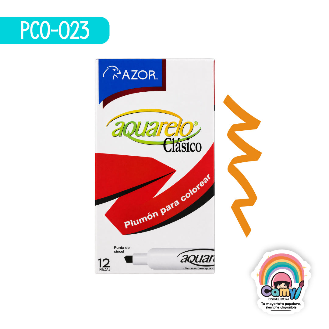 PCO-023 PLUM ACUARELO CLASICO NARANJA CJ-12 AZOR