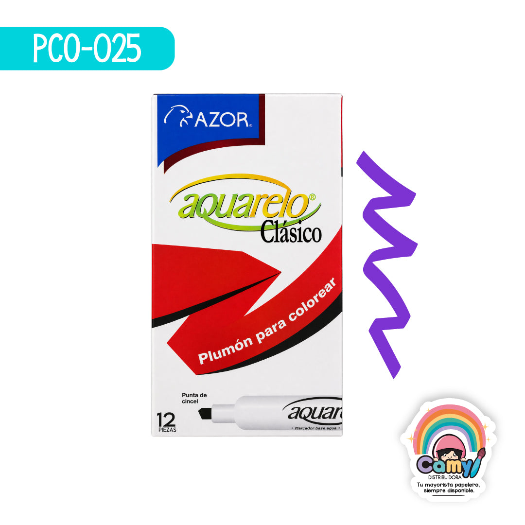 PCO-025 PLUM ACUARELO CLASICO VIOLETA CJ-12 AZOR