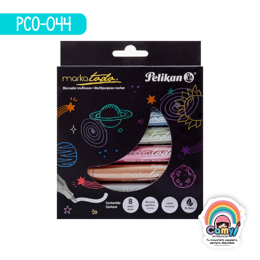 PCO-044 ESTUCHE MARKATODO METALICO C/8 PELIKAN