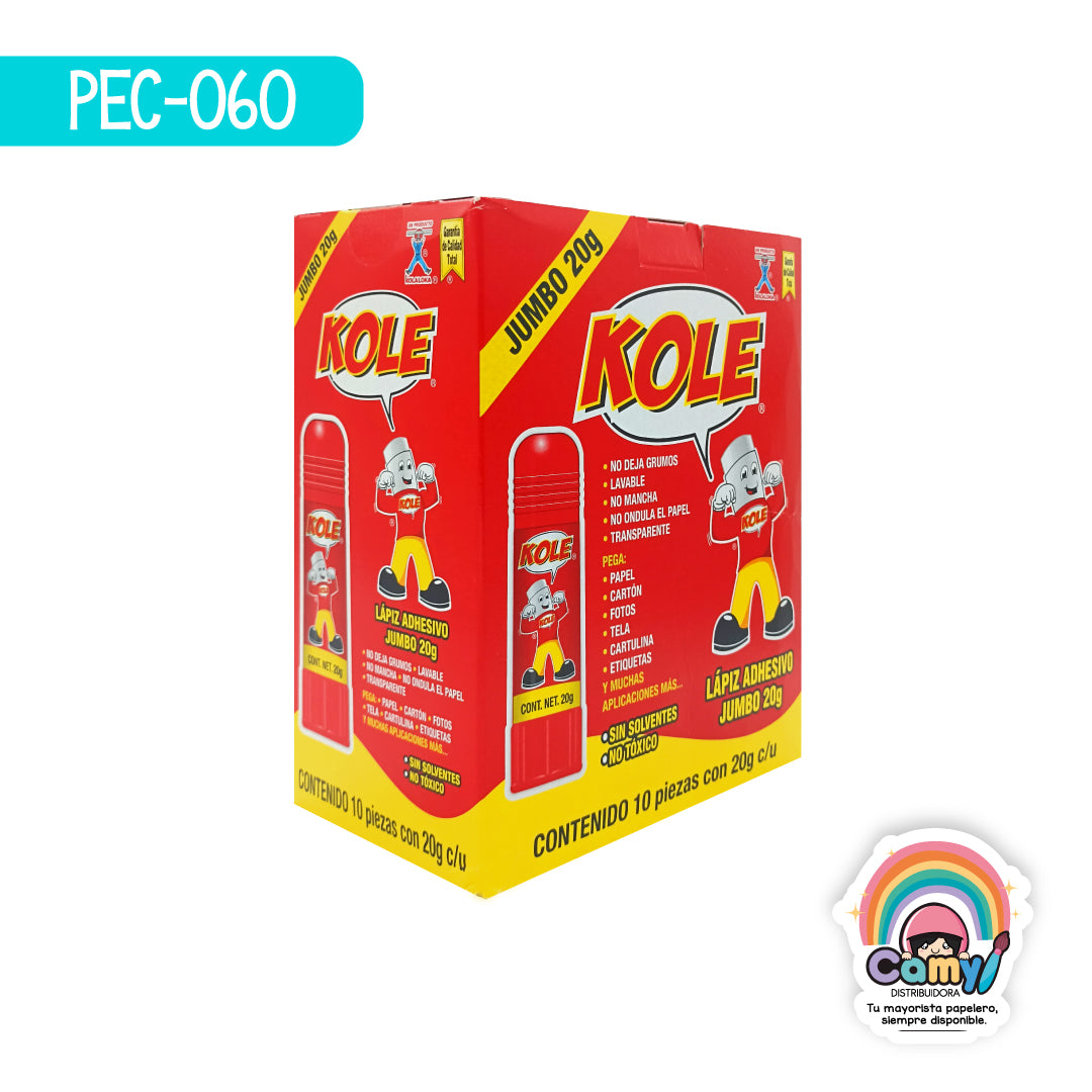PEC-060 LPZ ADHESIVO KOLE JUMBO 20 GR CAJA C/10 BL KOLA LOKA