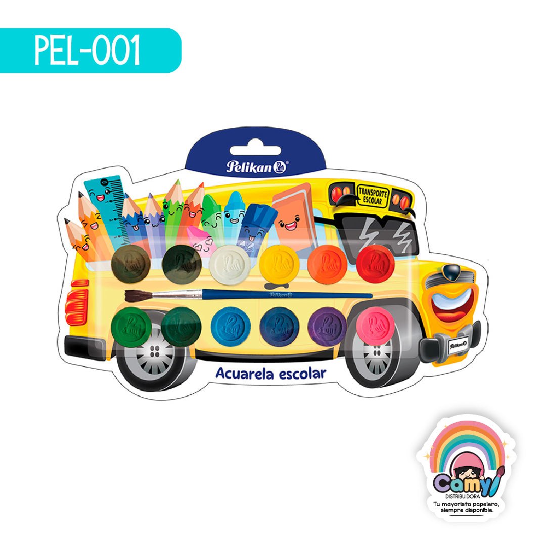 PEL-001 ACUARELA ESCOLAR C/12 PELIKAN
